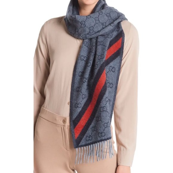 Gucci GG Logo Wool Scarf - Picture 4 of 4